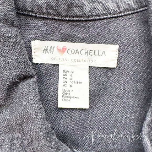 H&M Coachella Denim Embroidered Boho Vest Waistcoat - Picture 5 of 10